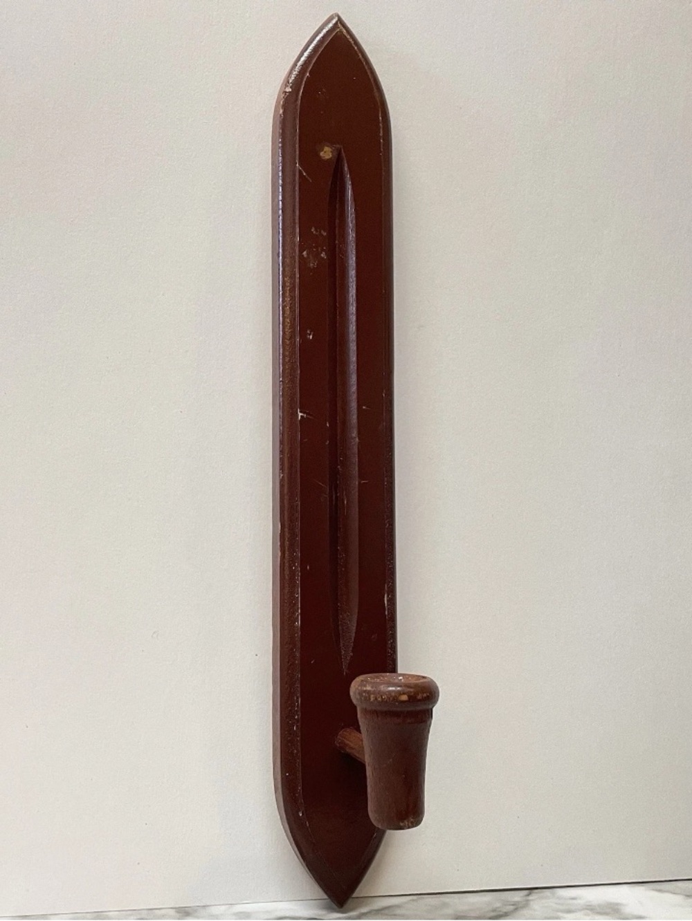 Vintage HOMCO Wooden 15” Sconce/Candle Holder, Made In Japan, Cottage Core Decor